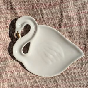 Catchall Flamingo Dish White Gold